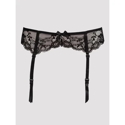 lovehoney plus black love me lace suspender belt 3x 4x black