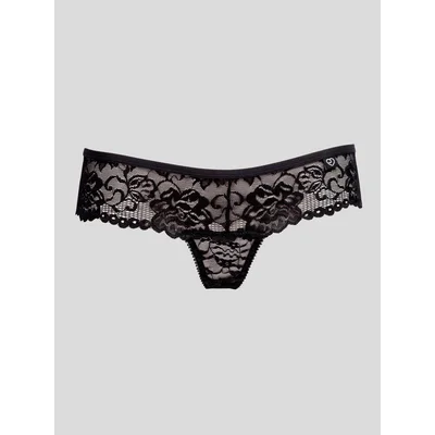 lovehoney flirty black lace thong l xl black