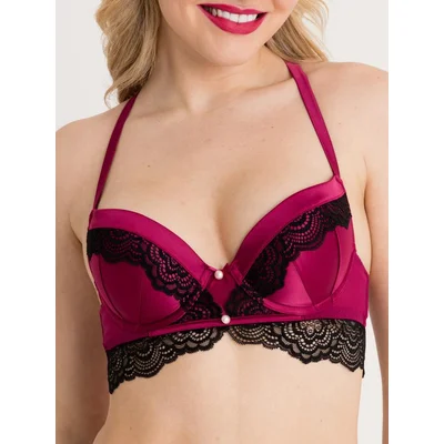 lovehoney satin romance purple push up bra small purple