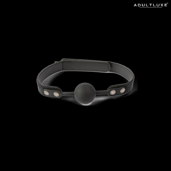 SEI MIO Strictly Come Quietly Soft Strap Silicone Ball Gag - Black — image 2 of 2