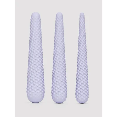 rocks off unite double ended textured silicone dilator set purple