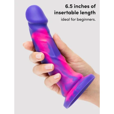 lifelike lover luxe realistic multicoloured silicone dildo 7 inch purple