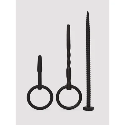 silicone urethral sounding kit 3 in 1 black