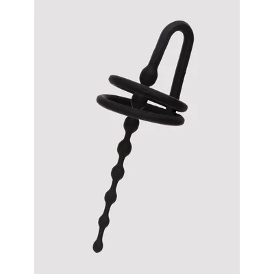 urethral plug with glans straps black