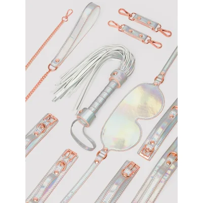 cosmo bondage holographic restraints kit 6 piece silver