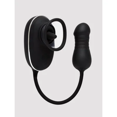 lovehoney supreme sensation rechargeable pussy pump with thrusting egg black