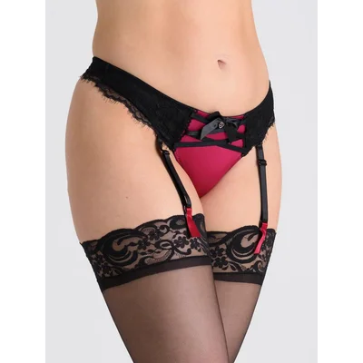 lovehoney boudoir belle cherry suspender thong medium black