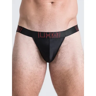 lhm black shiny microfibre jockstrap xxl black