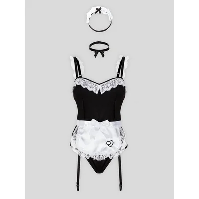 lovehoney fantasy plus size maid for you french maid costume one size queen black