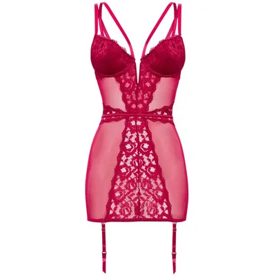 lovehoney parisienne wine lace plunge chemise medium red