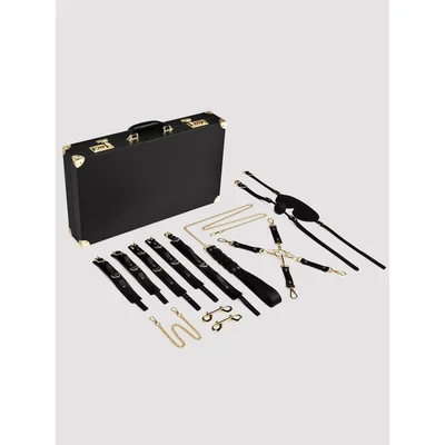 bedroom fantasies faux leather luxury bondage suitcase 13 pieces black