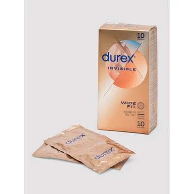 durex invisible wide fit condoms 10 pack