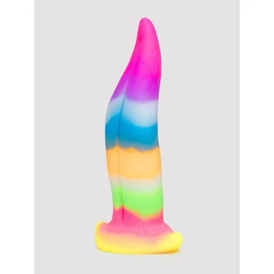 creature cocks kiss tongue glow in the dark silicone dildo rainbow