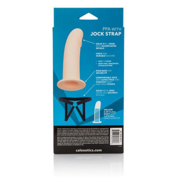 PPA 7'' Hollow Penis Extension Strap On Sleeve with Jock Strap Harness for Men