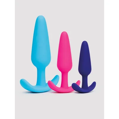 lovehoney silicone butt plug set 3 piece blue