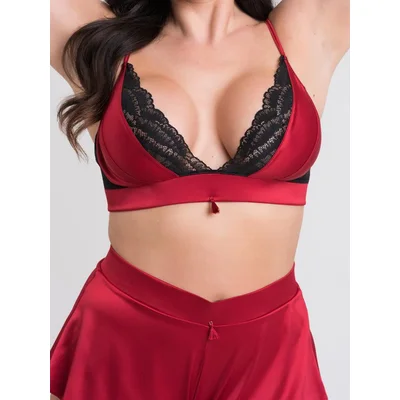 lovehoney plus size empress red satin bra and french knickers set 3x 4x red