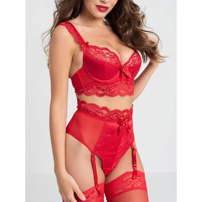lovehoney treasure me red push up bra set large red