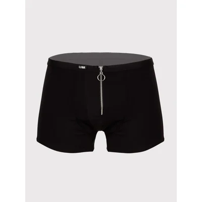 lhm zip front microfibre boxer shorts l xl black