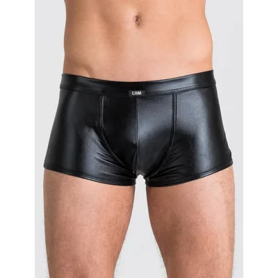 lhm wet look boxer shorts l xl black