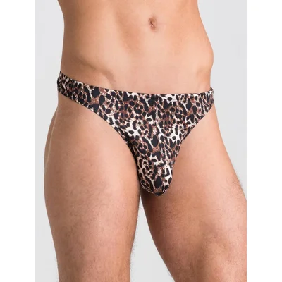 lhm leopard print thong l xl brown