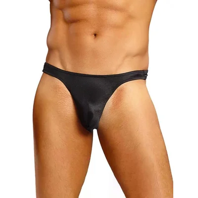 male power satin thong l xl black