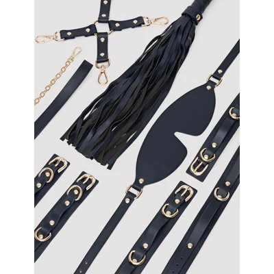 bondage couture luxury bdsm role play 6 piece kit blue