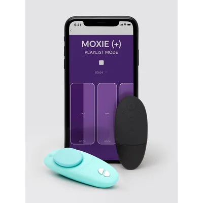we vibe moxie app and remote controlled wearable clitoral knicker vibrator blue