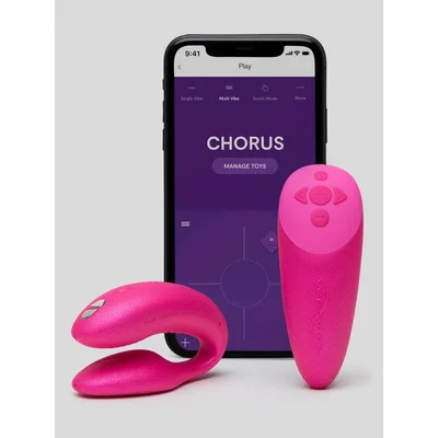 we vibe chorus cosmic pink app and remote controlled rechargeable couples vibrator pink