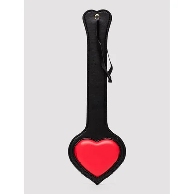ouch milan faux leather heart paddle red