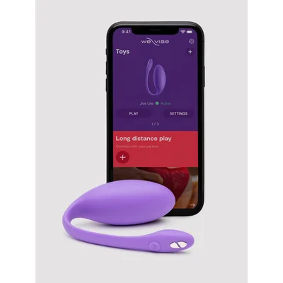 we vibe jive lite rechargeable app controlled vibrating love egg purple