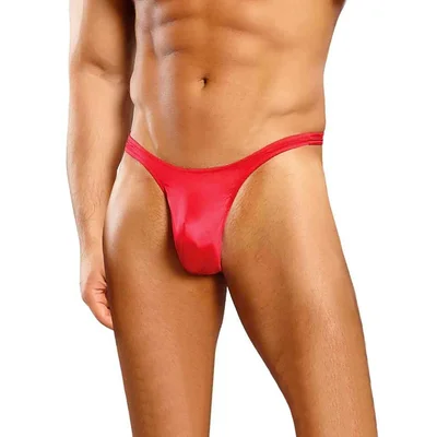male power red satin thong s m red