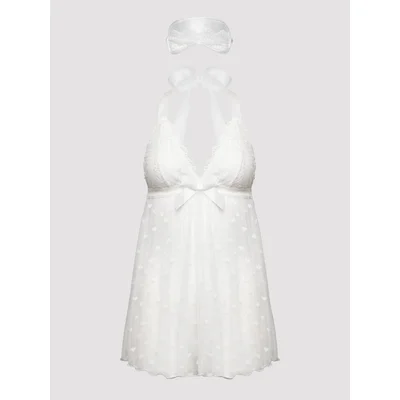 lovehoney plus size white lace babydoll gift set one size queen white