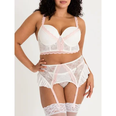 lovehoney plus size vintage bliss ivory bra set 3 piece 5x 6x ivory