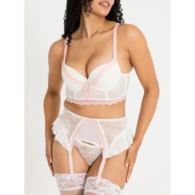 lovehoney vintage bliss ivory bra set 3 piece medium ivory
