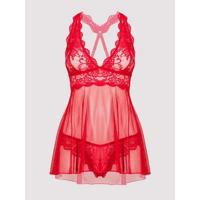 lovehoney plus size bombshell red lace babydoll set 5x 6x red