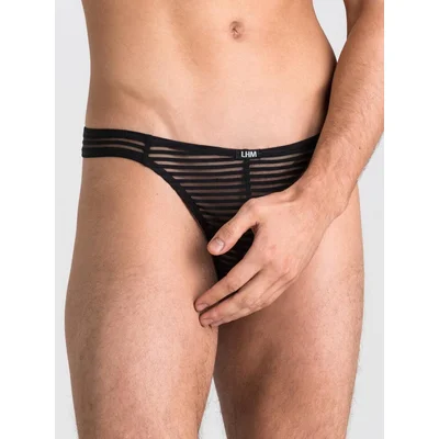 lhm stripe mesh thong l xl black