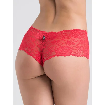 lovehoney flirty red lace shorts m l red