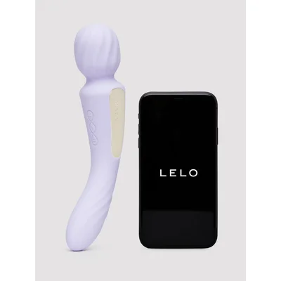 lelo switch app controlled double ended textured wand vibrator purple