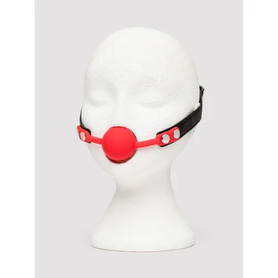 bad kitty silicone and faux leather ball gag red