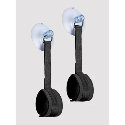 ouch adjustable suction cup handcuffs black