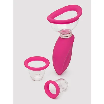 pumped arousing pink automatic rechargeable vulva clitoral nipple breast pump pink