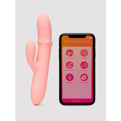 svakom mora neo interactive rabbit vibrator with thrusting beads pink