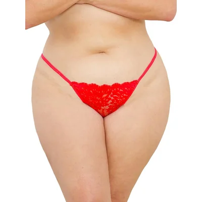 escante plus size red lace g string one size queen red