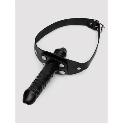 zado fetish leather mouth gag dildo harness black