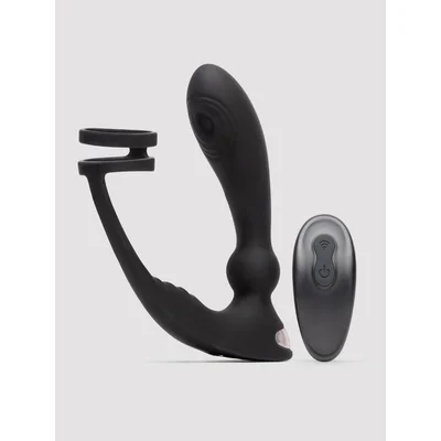lovehoney remote control pleasure pulse pulsing prostate massager with double cock ring black