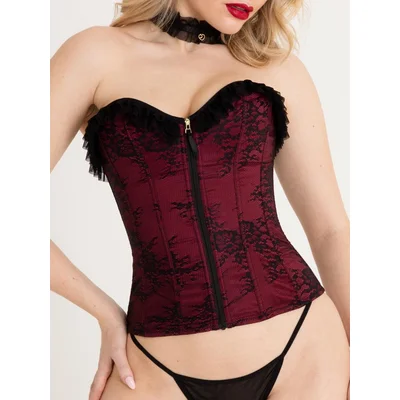 lovehoney lace silhouette corset large wine