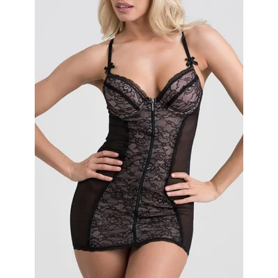 lovehoney entice me black lace dress small black