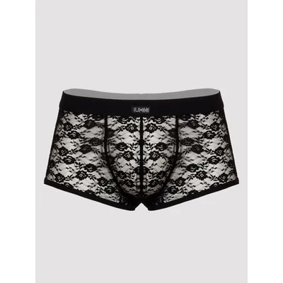 lhm black lace boxer shorts s m black