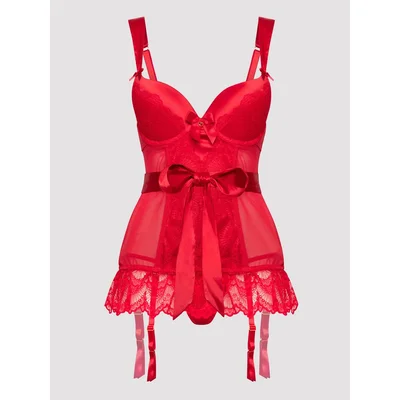 lovehoney plus size moonlight desire red satin basque set 5x 6x red