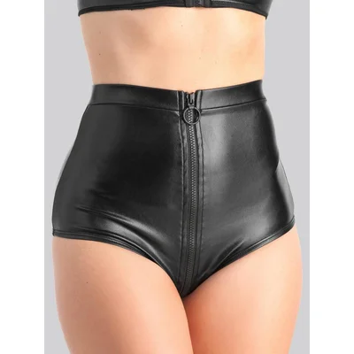 lovehoney fierce wet look high waisted knickers large black